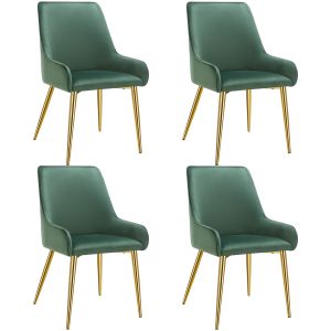 Conjunto de 4 cadeira estofada avane, aspeto de veludo, capacidade de carga