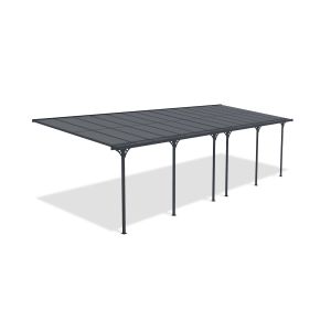 Pérgula anexa/carport 27m² kleo 900 x 300cm alumínio cinza