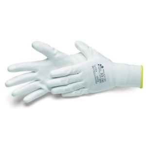 Luvas nylon pulso branco tricot l