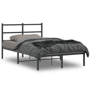 Cama com cabeceira 120x190 cm metal preto