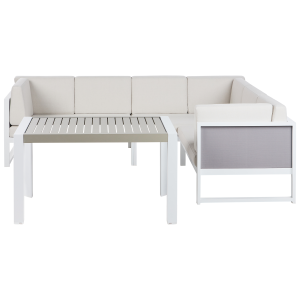 Conjunto lounge castella alumínio branco creme esquerdo