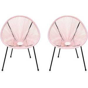 Conjunto de 2 poltronas de jardim "ania" - rosa