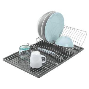 Metaltex 325426039 escorredor wingtex com bandeja coletora de água, prata
