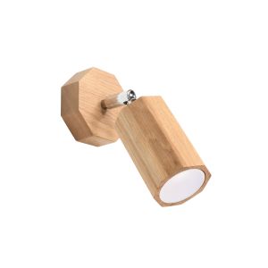 Lámpara de pared zeke 1 roble madera 8x17.5x19.5cm