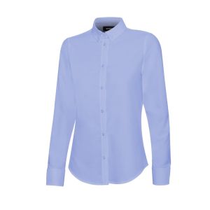 Camisa velilla oxford ml feminina s celeste