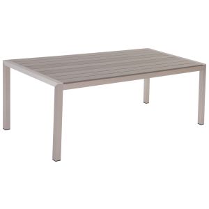 Mesa de comedor de metal gris/plateado 180 x 90 cm vernio