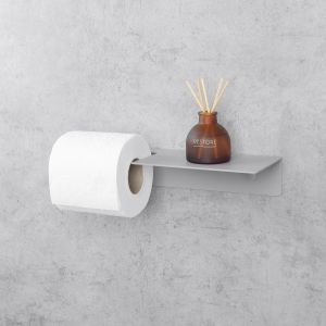 Daske suporte de papel higiênico em aço cinza direito base line