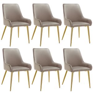 Conjunto de 6 cadeira estofada avane, aspeto de veludo, capacidade de carga