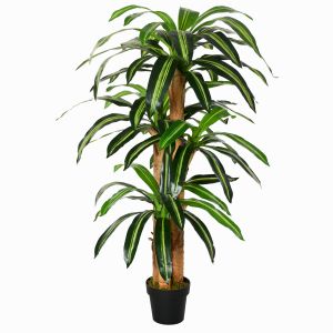 Planta dracaena artificial pe, pp, cimento color verde 20x20x160cm Outsunny