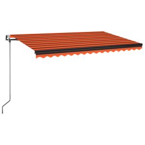 vidaXL toldo automático LED sensor de viento naranja marrón 450x350 cm
