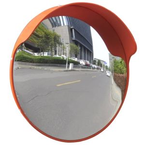 Convex espelho de trânsito para exterior 45 cm policarbonato laranja