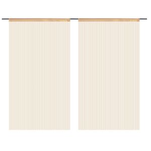 Cortinas de fios 2 pcs 100x250 cm bege pt9002