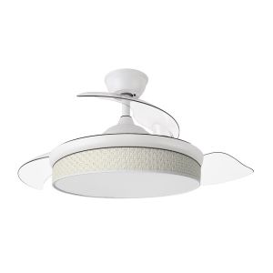 Ventilador dc moda 72w branco/branco palheta 3 lâminas