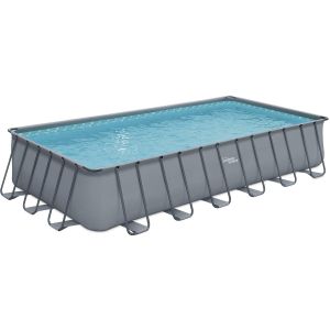 Piscina tubular cinza - "ludo 5" - 7,32 x 3,66 x 1,32 m - filtragem de arei