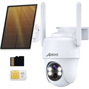 Câmera externa anran 3g / 4g lte + painel solar, câmera externa sem fio 2k