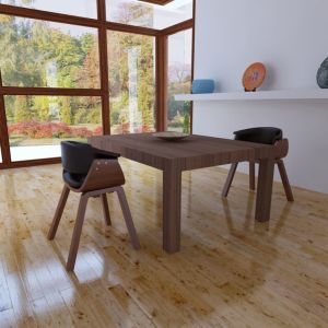 Cadeiras jantar 2 pcs madeira curvada e couro artificial  ewg7992