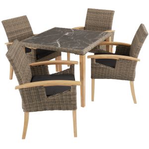 Mesa de rattan tarento com 4 cadeiras rosarno