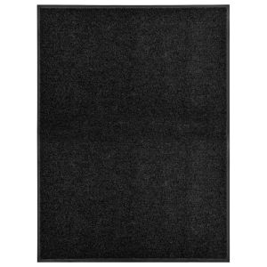 Tapete de porta lavável 90x120 cm preto pt9664