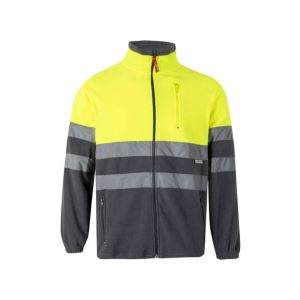 Casaco polar av bicolor 5xl cinzento/amarelo fluor