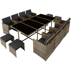 Conjunto de rattan palma composto por 8+4+1