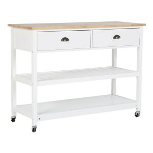 Carrito de cocina navarino madera blanco