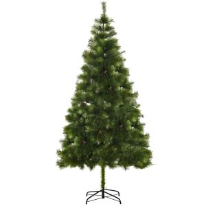 Árvore de natal artificial pet e metal color verde 90x90x210 cm Homcom