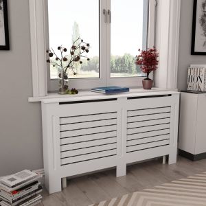 Cobertura de radiador 152x19x81,5 cm mdf branco