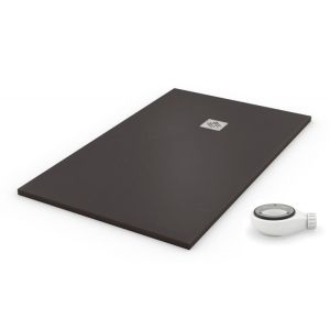 Base de duche grafite natural - 110x110cm - resina com cargas minerais