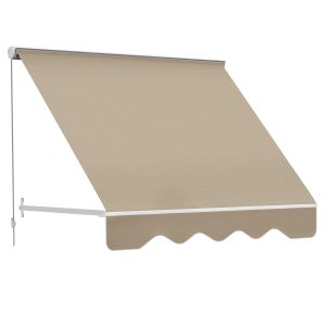 Toldo manual aluminio e poliéster color beige 180x70 cm; Outsunny