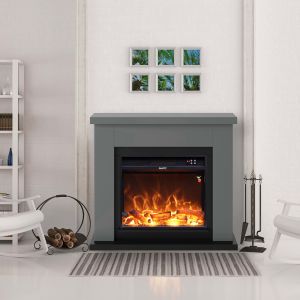 Lareira cinzento escuro com queimador mpc camino asciano de 1500w