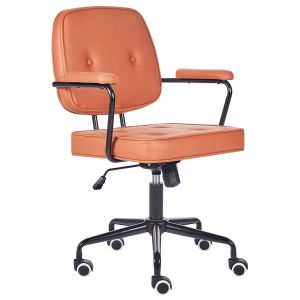 Silla de oficina giratoria pawnee piel sintética naranja