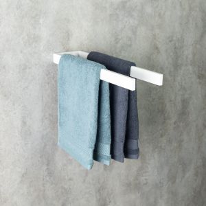 Daske toalheiro em aço inoxidável branco para banho e cozinha duet