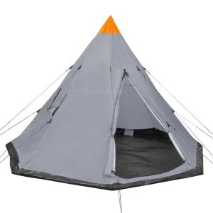 vidaXL tienda de campaña para 4 personas gris