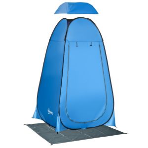 Tenda de duche poliéster e aço color azul 126x124x189 cm Outsunny