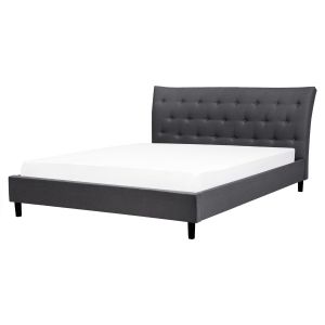 Cama tela saverne 160 x 200 cm gris oscuro