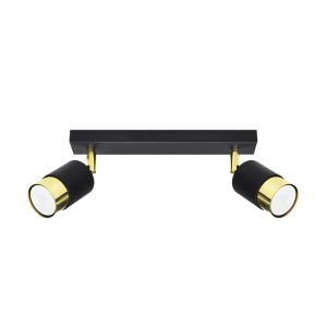 Lámpara de techo nero 2 oro negro acero 30x18x5cm