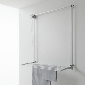 Estendebiancheria 108 cm foxydry wall cinza, prático e ajustável