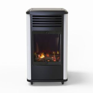 Fogão a gás 3400w branco e preto aquecimento adicional efeito fogo manhatta