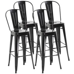 Bancos de bar metal 44x49x116cm Homcom, casa - cadeiras