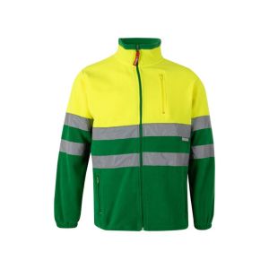 Jaqueta polar av s bicolor verde grama/amarelo fluor