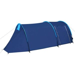 vidaXL tienda de campaña 4 personas azul marino/azul claro