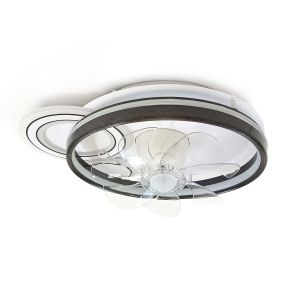 Ventilador de teto ventus LED, motor dc, 6 vel. lâminas oscilantes, azabak