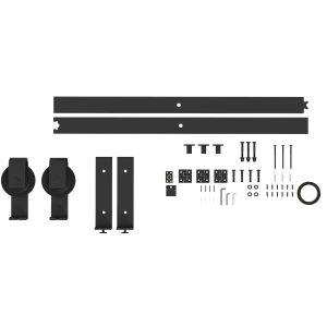 Acessórios para portas de correr aço de carbono 122x0.5x4 cm Homcom