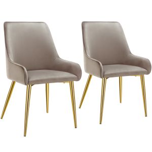 Conjunto de 2 cadeira estofada avane, aspeto de veludo, capacidade de carga