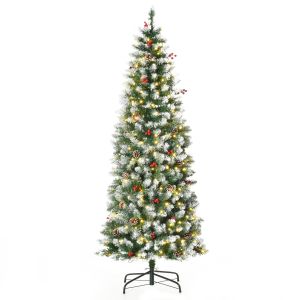 Árvore de natal com luz PVC e aço color verde ø65x180 cm Homcom