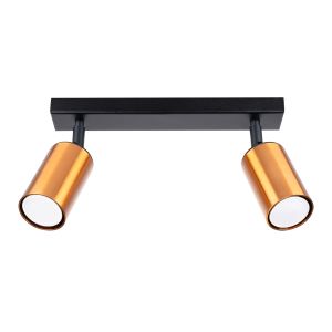 Lámpara de techo winx 2 negro/cobre acero 30x18.5x6cm