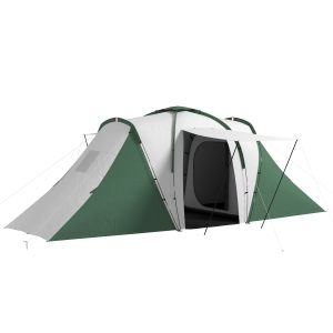 Tenda de campismo familiar tafetá de poliéster 190t, fibra de vidro bicolor
