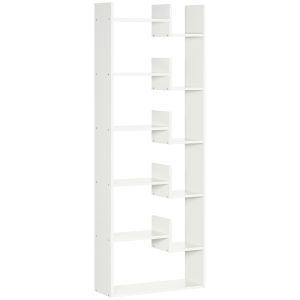 Estante para livros melamina de madeira e mdf color blanco 61x21.6x162.6 cm