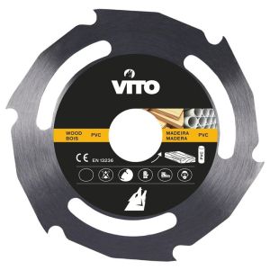 Disco multimaterial 230mm madeira e PVC furo 22,5mm vito