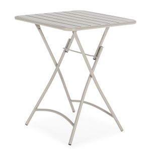 Mesa dobrável de metal perla para jardim em cinza 60x60 cm